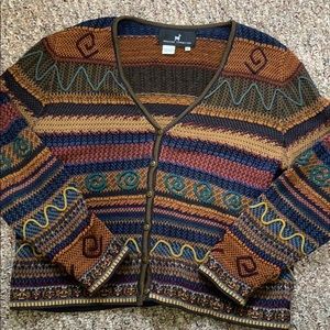 Peruvian Connection RARE embroidered cardigan